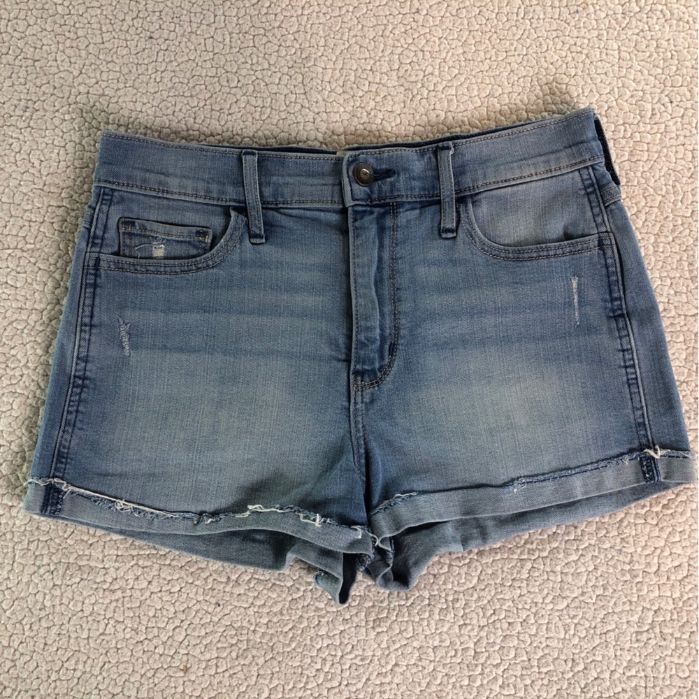Hollister Women/Juniors Short Short High Rise S: 5 Stretch Distressed Jean Short